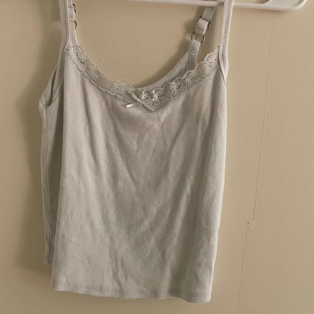 Hollister Cream Lace Accent Tank Top